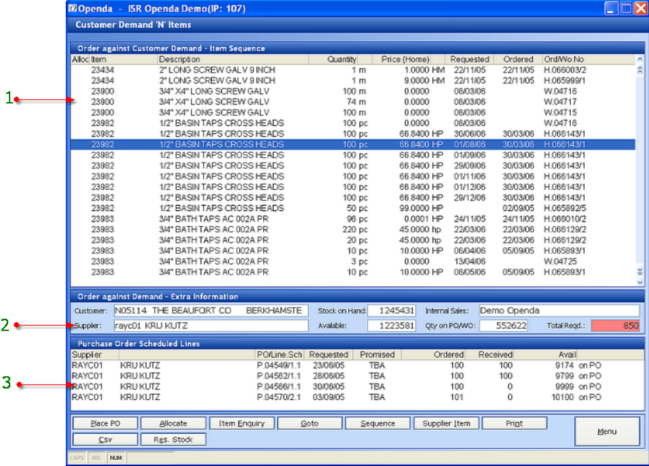 Cust demand N
